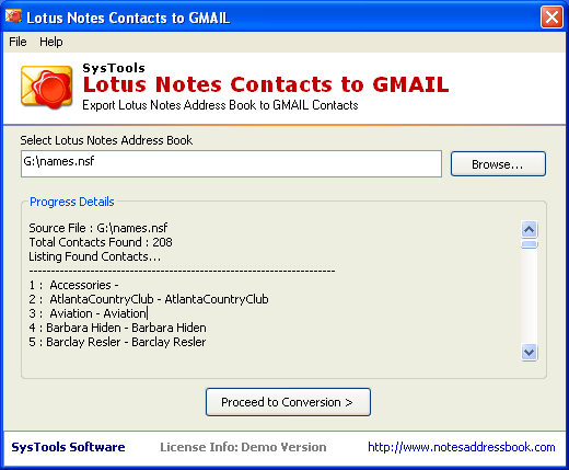 Transfer Lotus Notes Contacts