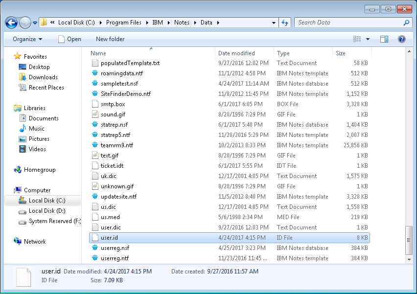 location of lotus notes id file