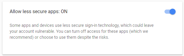 enable for less secure apps