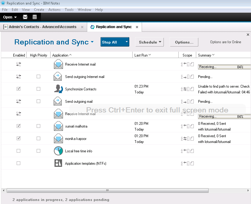 replicate and sync