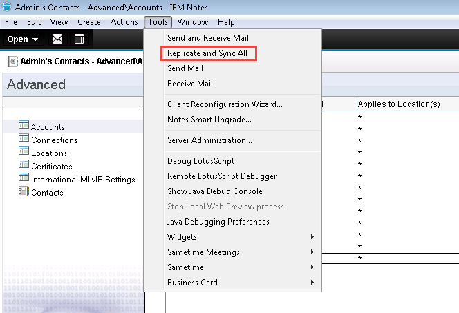 lotus notes client mail local replica